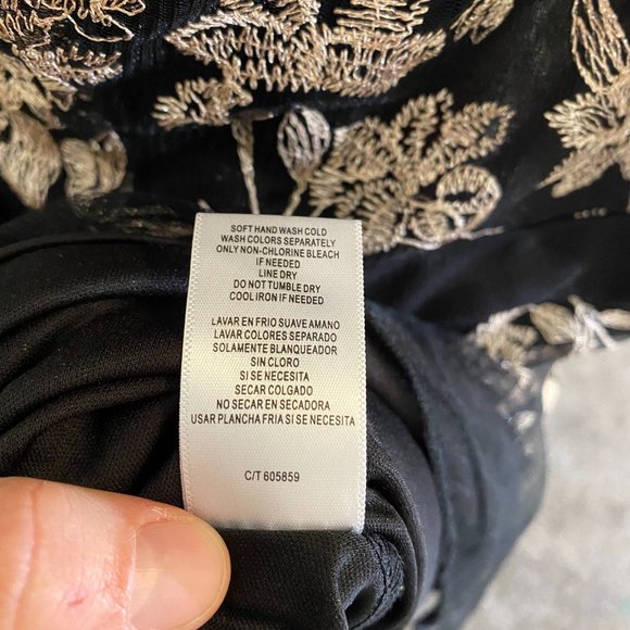 J. Taylor ~ Black and Gold Embroidered Dress ~ 10 - Picture 7 of 7
